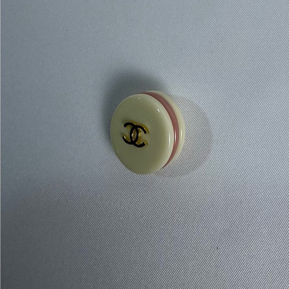 Chanel Cream and Pink button